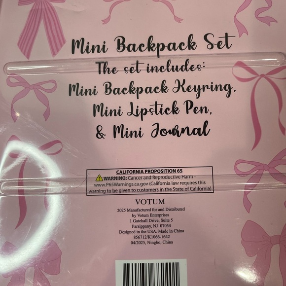 Charming Pink Bow Cat Mini Backpack Set - Picture 6 of 7